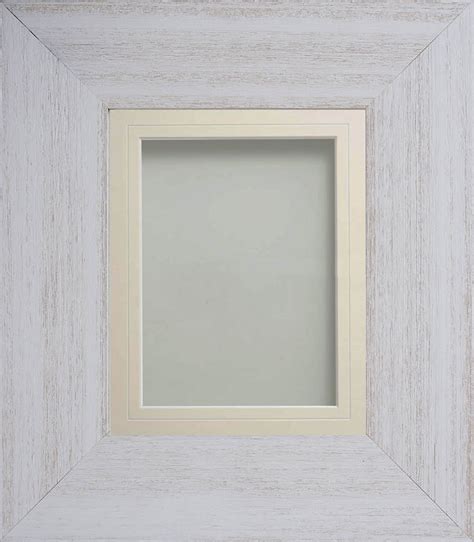Winchelsea Limed White 36x24 Frame With Ivory V Groove Mount Cut For