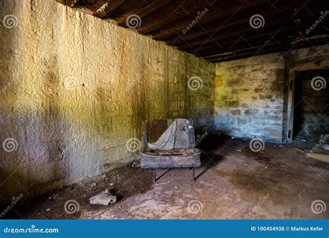 Old Chair In An Abandoned Fort Stock Photo Image Of Decomposed