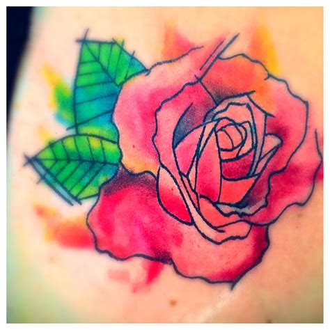 Watercolor Rose Tattoo New Ink By Rocky Hollywood Sparrows Tattoo Arlington Texas
