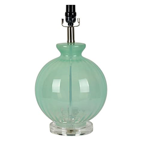 Teal Glass Ball Table Lamp 17 In At Home At Home
