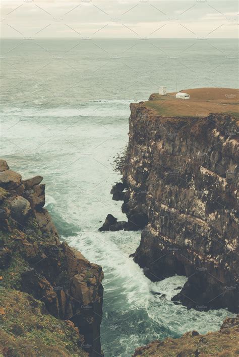 Waves Crashing At Cliffs In Iceland ~ Nature Photos ~ Creative Market