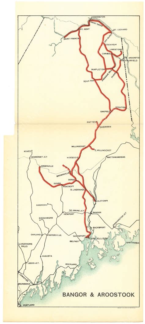Bangor And Aroostook Railroad Maine System Map 1923 Wardmaps Llc