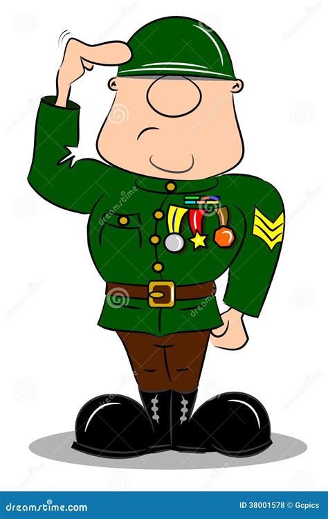 A Saluting Cartoon Soldier Stock Vector Illustration Of Vector 38001578