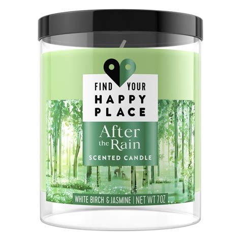 Find Your Happy Place Scented Candle After The Rain White Birch And