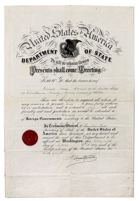 Lot Detail 1864 United States Of America Document Signed By Hamilton