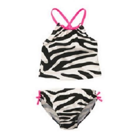Adorable Zebra Print Two Piece Tankini Swimsuit See All Matching