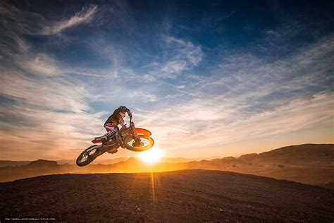 Download Wallpaper Motocross Motorcyclist Sunset Free Desktop