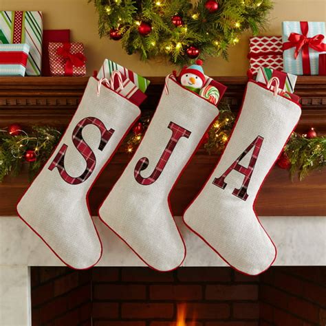 Personalized Plaid Christmas Stocking