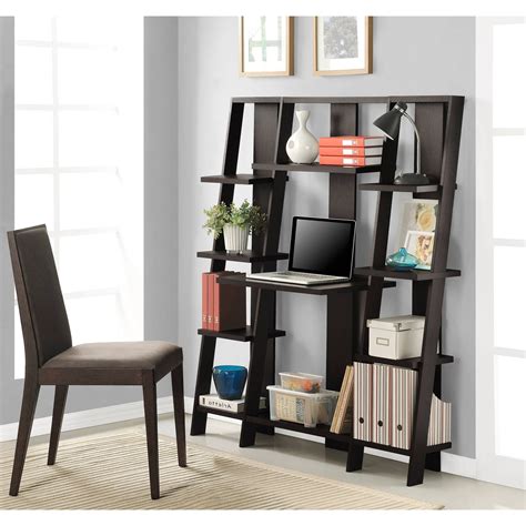 It features an accessory shelf atop a storage cabinet, a keyboard panel equipped with a safety stop, 2 drawers and a file cabinet. 15 Best Collection of Bookcases with Desk