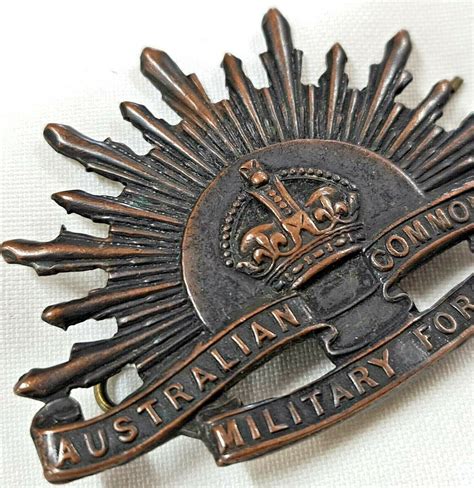 Australian Anzac Ww1 Rising Sun Uniform Hat Or Cap Badge English Made
