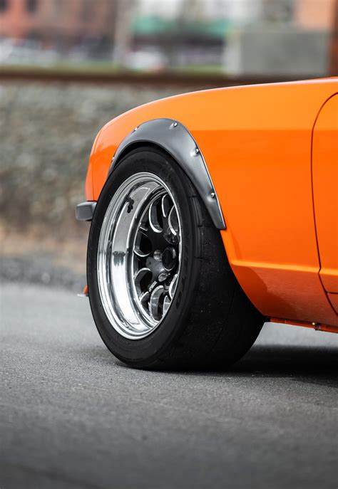 Fire Orange Datsun Z Weld S Three Piece Forged Wheels