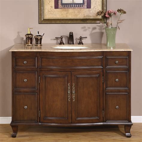 Low to high sort by price: 48 Inch Antique Brown Single Sink Bathroom Vanity with ...