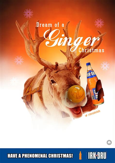 Faux Irn Bru Advertising Poster Brudolph The Ginger Reindeer Schotland