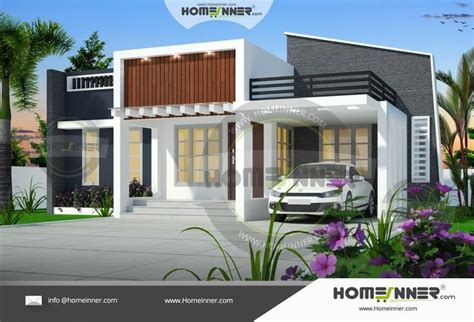 Single Story 1000 Sq Ft 3bhk Modern House Plan Udupi Architecture