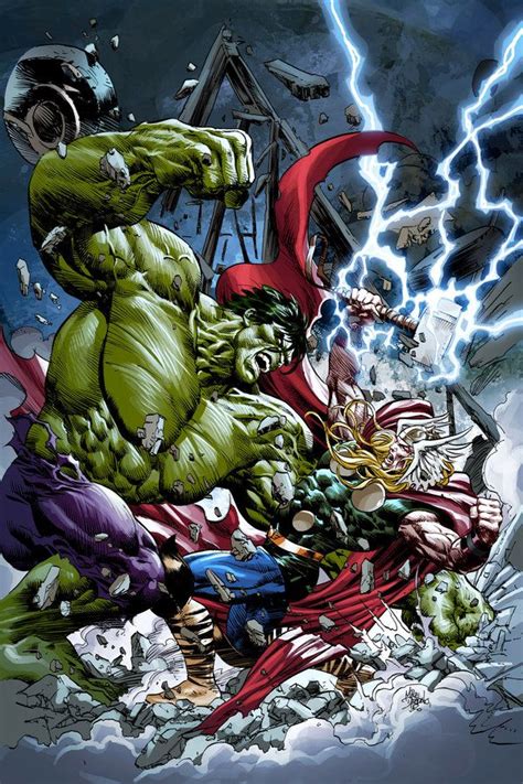 Thor Vs Hulk Avengers Cartoons And Comics Drawings Fanart