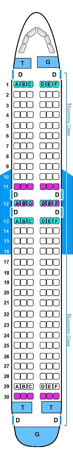 Avianca Airbus A320 Seat Map