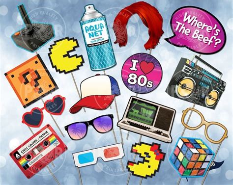 I Love The 80s Photo Booth Party Props Decoration 1980s Etsy Photo