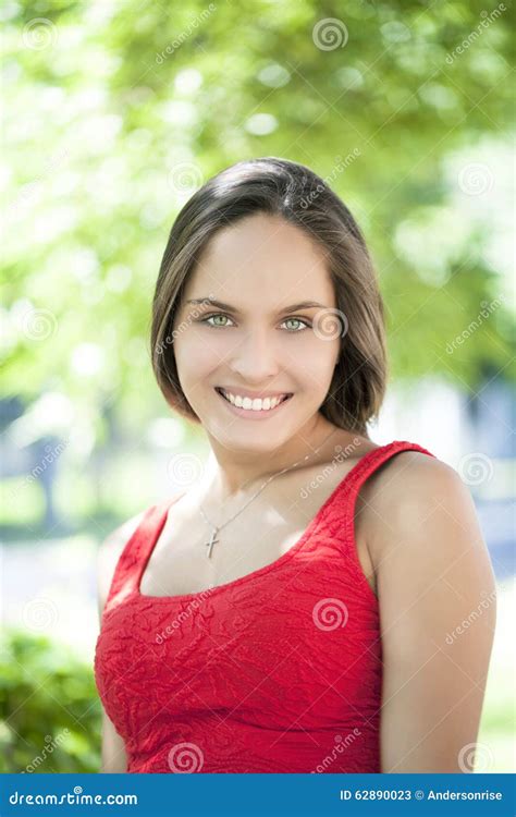 Portrait Of Young Attractive Young Woman Stock Image Image Of Outside