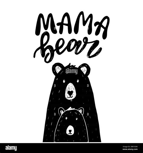 scandinavian mama bear vector with funny lettering stock vector image and art alamy