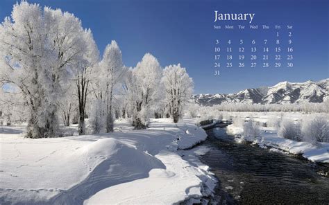 Fresh Snow January 2010 Calender Wallpapers Hd