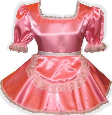 jennifer custom fit simple lacy satin maid dress adult sissy by leanne lpd