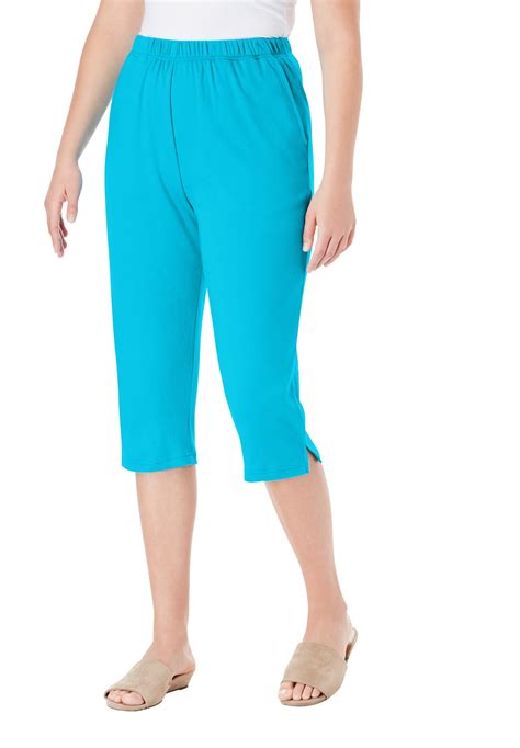 Roamans Roamans Womens Plus Size Soft Knit Capri Pant Walmart