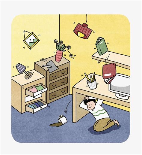 Seven on the richter scale. An Earthquake; A Child Hiding Under A Table | Vintage ...