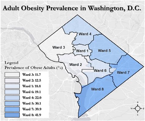 Washington Dc Wards With Obesity Prevalence Government