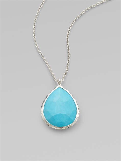 Ippolita Rock Candy Turquoise And Sterling Silver Large Teardrop Pendant