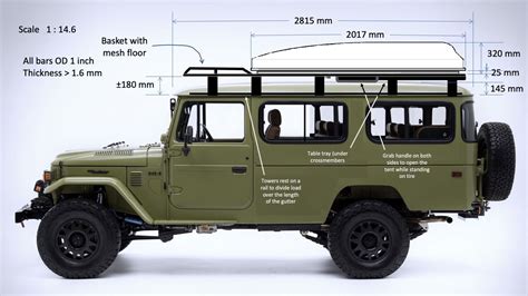 An Image Of A Green Jeep With Its Roof Up And The Measurements Shown
