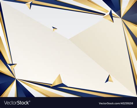 Abstract Blue And Gold White Background With Gold Vector Image