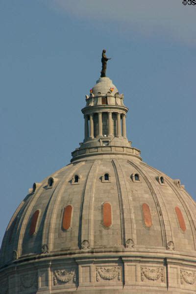 Dome With Statue Of Ceres Atop Missouri State Capitol Jefferson City Mo