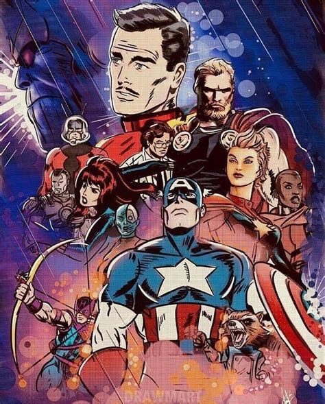 Avengers Endgame Comic Style Poster By Drawmart