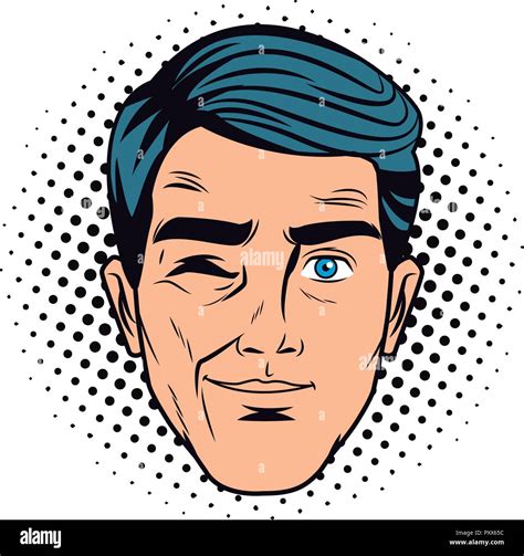 Pop Art Man Face Stock Vector Image And Art Alamy