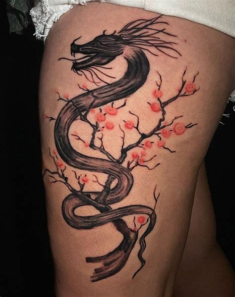 Discover More Than 74 Dragon Tattoos With Cherry Blossoms Best In