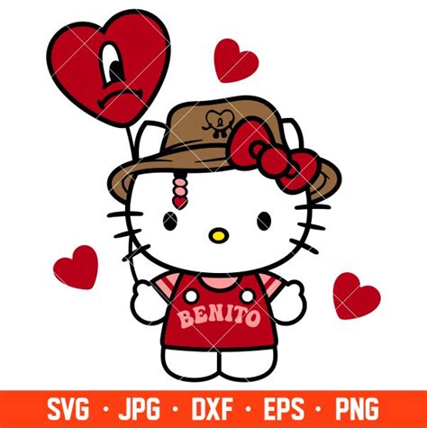 Valentine Benito Kitty Svg, Hello Kitty Svg, Valentine’s Day Svg, Bad