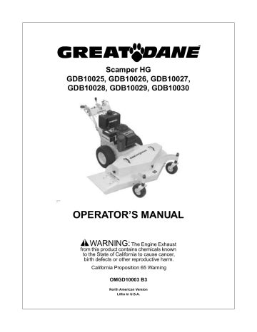 Great Dane Lawn Mower GDB User Manual Manualzz