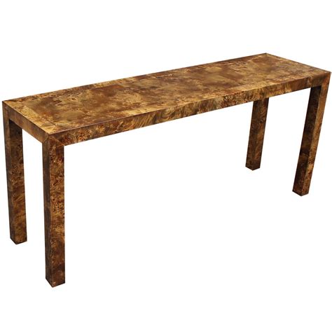 Parson Style Olive Burl Wood Console Table At 1stdibs Burlwood