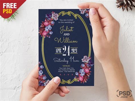Beautiful Wedding Invitation Card Psd Psd Zone
