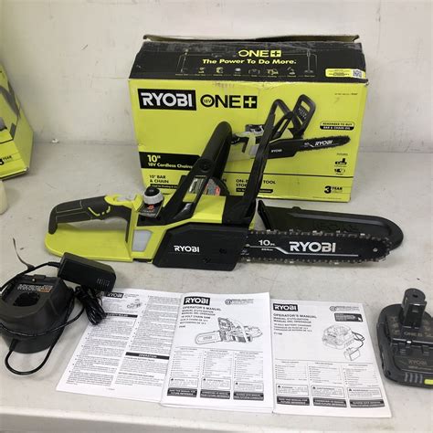Ryobi P547 One 18v 10 In Cordless Battery Chainsaw W 15 Ah Battery