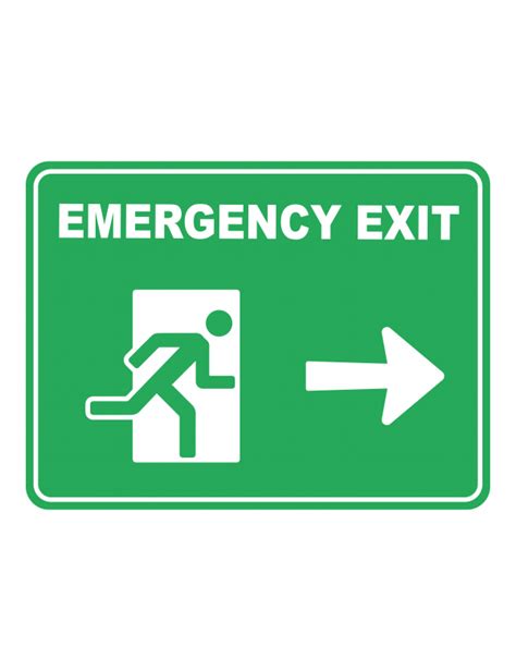 Emergency Exit Running Man Arrow Right Emergency Safety Sign Safety
