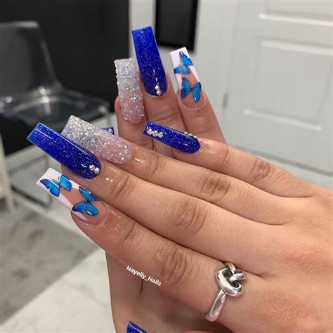 Nayellynails On Instagram “i Love Royal Blue 💙 Butterflies From
