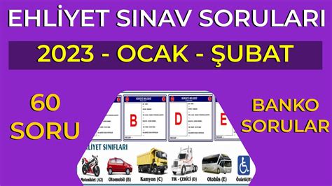 SINAVDA BİREBİR ÇIKMIŞ Ehliyet Sınav Soruları 2023 OCAK Ehliyet