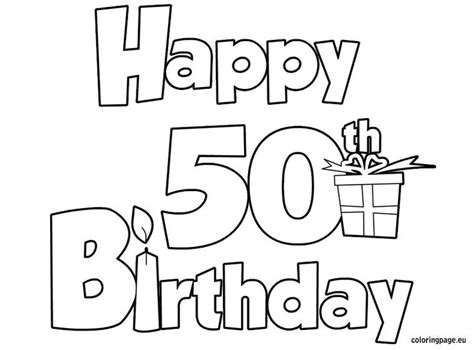 Happy 50th Birthday Coloring Pages Printable