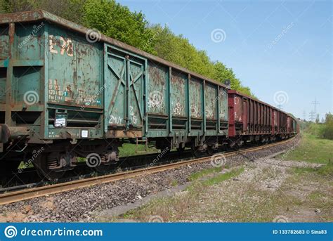 Train Wagons In Perspective View Stock Image Image Of Merchandise