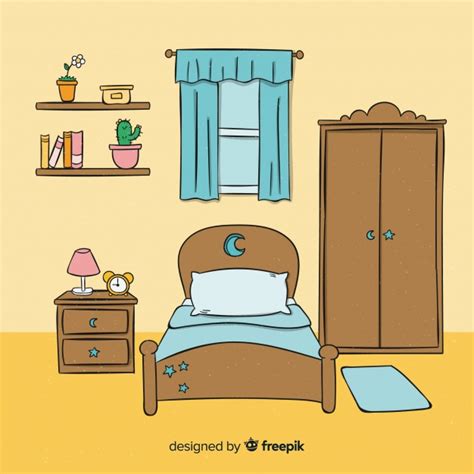 Camere da letto english mood: Disegno della camera da letto disegnata a mano bella ...