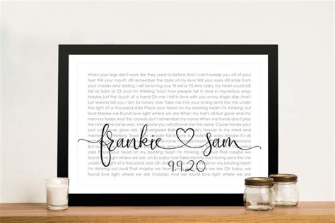 Song Lyrics Scripted Elegance Canvas Print Affordable Custom Art Au