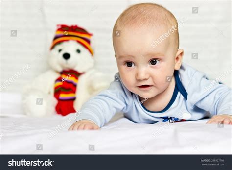 Surprised Baby Boy Portrait Lying On Stock Photo 298827509 Shutterstock