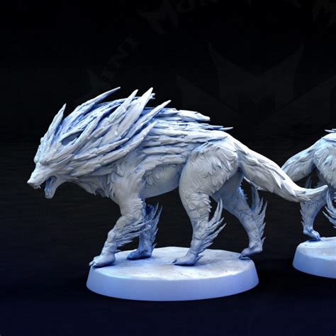3d Printable Arctic Ice Wolves By Mini Monster Mayhem