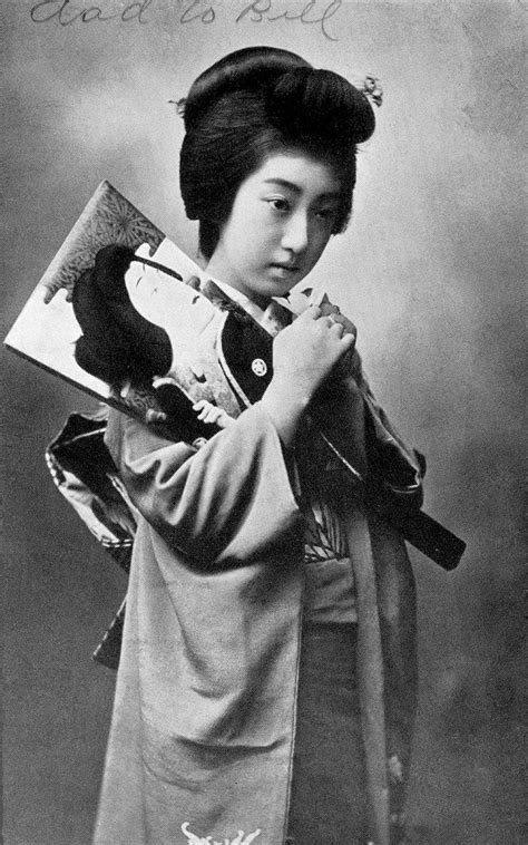 geisha teruha with a hagoita paddle 1912 geisha japanese vintage art old photography